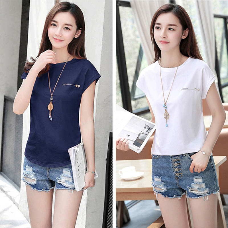 T Shirt Women 2019 Summer T-Shirt Casual Tshirt Woman Cotton