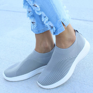 Summer Breathable Sneakers Women Treainers Knitted Vulcanized Shoes Mesh Slip On Sock Sneakers tenis feminino Zapatos Mujer