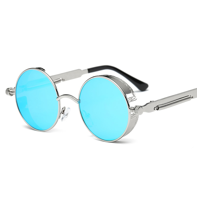 2019 Metal Steampunk Sunglasses Men Women Fashion Round Glasses High Quality UV400 Eyewear