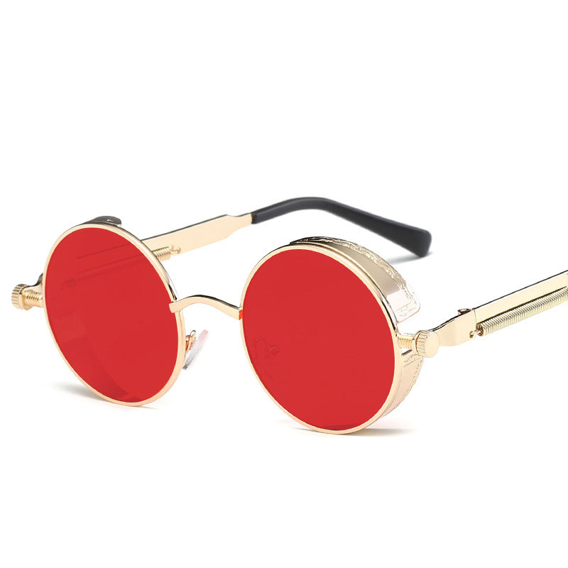 2019 Metal Steampunk Sunglasses Men Women Fashion Round Glasses High Quality UV400 Eyewear