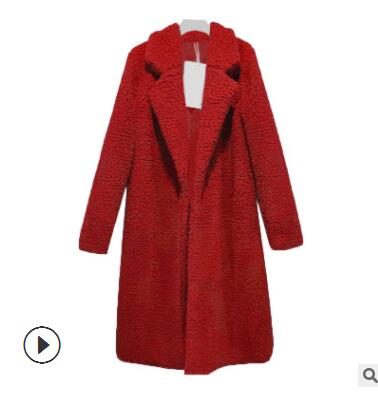 Long Coats Fleece Jackets Winter Warm Teddy Coat Cardigan Office Lady Sexy Women Wool Blends Full Tops Overcoats Plus Size