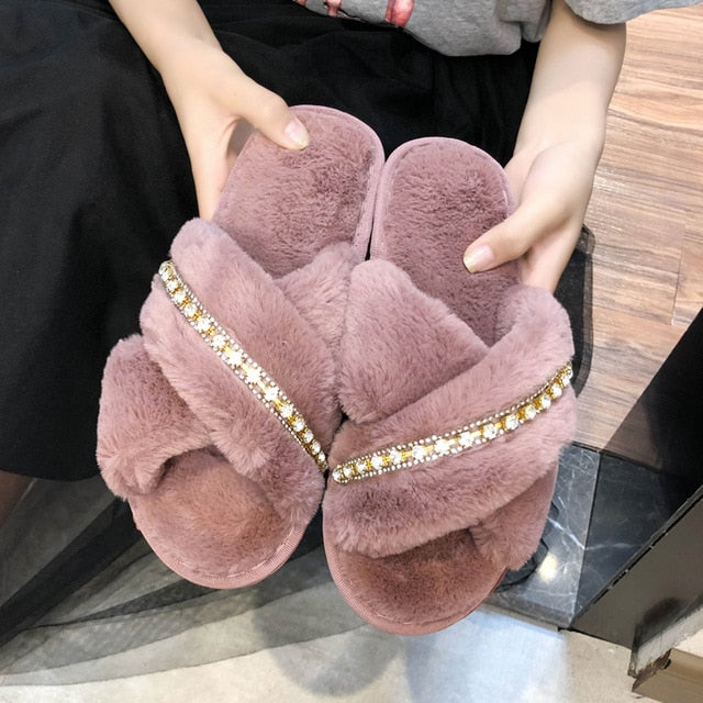 Rhinestone Women Slippers Flip Flops Summer Slides Women Shoes Crystal Diamond Bling Beach Slides Sandals Casual Shoes Slip On