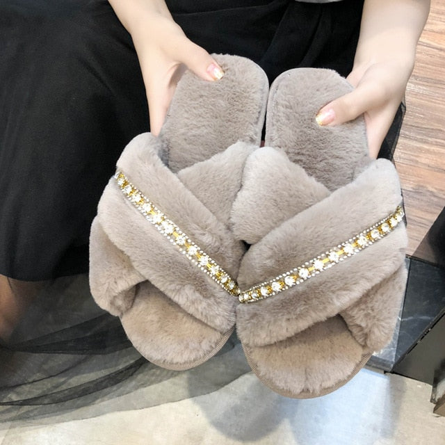 Rhinestone Women Slippers Flip Flops Summer Slides Women Shoes Crystal Diamond Bling Beach Slides Sandals Casual Shoes Slip On