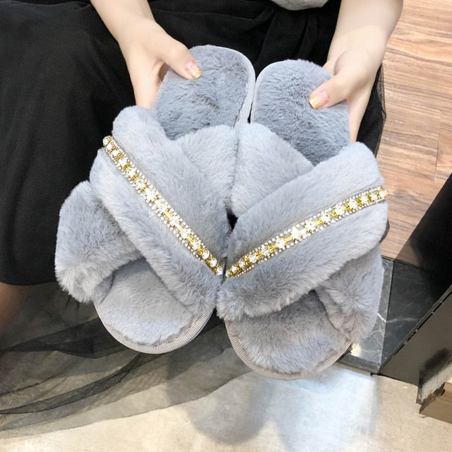 Rhinestone Women Slippers Flip Flops Summer Slides Women Shoes Crystal Diamond Bling Beach Slides Sandals Casual Shoes Slip On