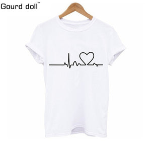 Love Printed Women T-shirts Casual Tee Shirt Femme Summer Short Sleeve