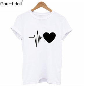 Love Printed Women T-shirts Casual Tee Shirt Femme Summer Short Sleeve