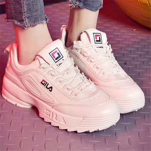 new filas Woman Casual Shoes Vulcanize sneakers Femme Spring Autumn brand white platform Lace-Up White Breathable women shoes