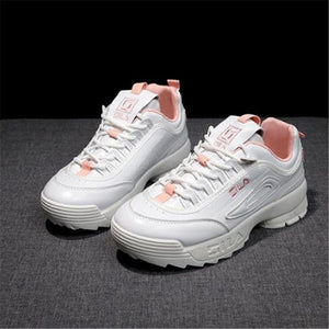 new filas Woman Casual Shoes Vulcanize sneakers Femme Spring Autumn brand white platform Lace-Up White Breathable women shoes