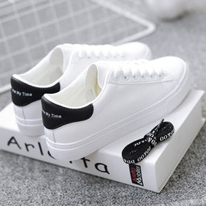 LIAOCHI White Sneakers Women Canvas Shoes Women Fashion Vulcanize Shoes Summer Casual Zapatillas Mujer Plus Size 35-40