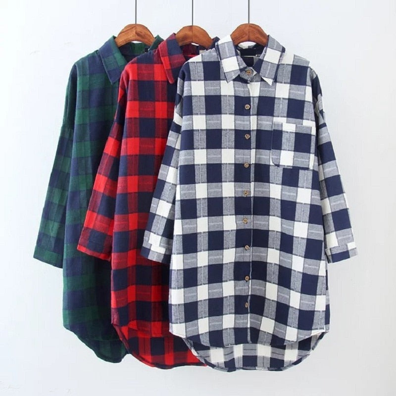 New spring/winter women's  shirts brush check fabric  maternity shirts pregnancy clothing plus size clothing 849