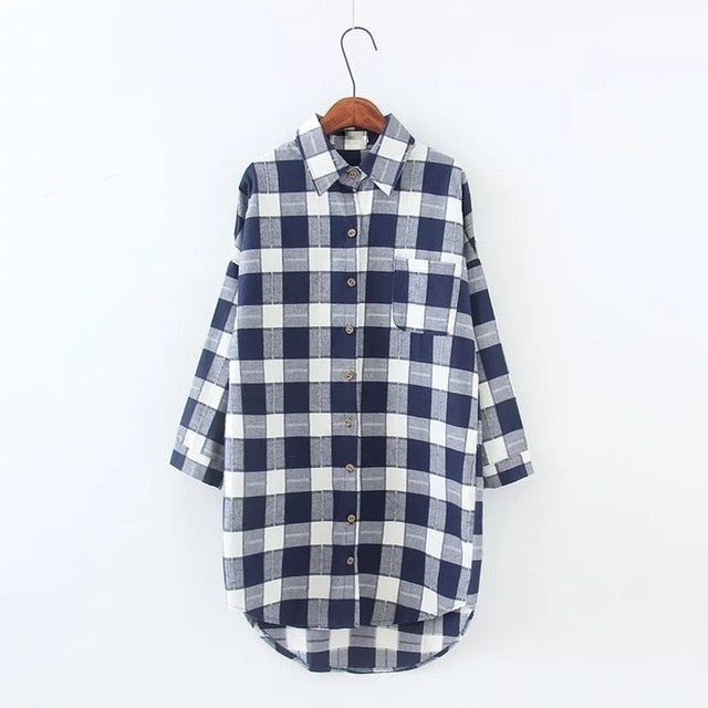 New spring/winter women's  shirts brush check fabric  maternity shirts pregnancy clothing plus size clothing 849