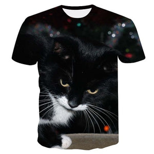 white cat Print t shirt Women tshirt Casual