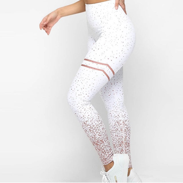 New Hotsale Women Gold Print Leggings No Transparent Exercise Fitness
