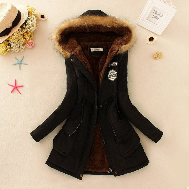 2019 New Parkas Woman Winter Coat Thicken Cotton Jacket Women's Outwear Faux Fur Coats For Women Thick Overcoat Drop Shipping