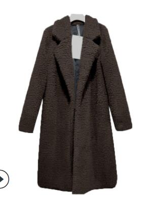Long Coats Fleece Jackets Winter Warm Teddy Coat Cardigan Office Lady Sexy Women Wool Blends Full Tops Overcoats Plus Size